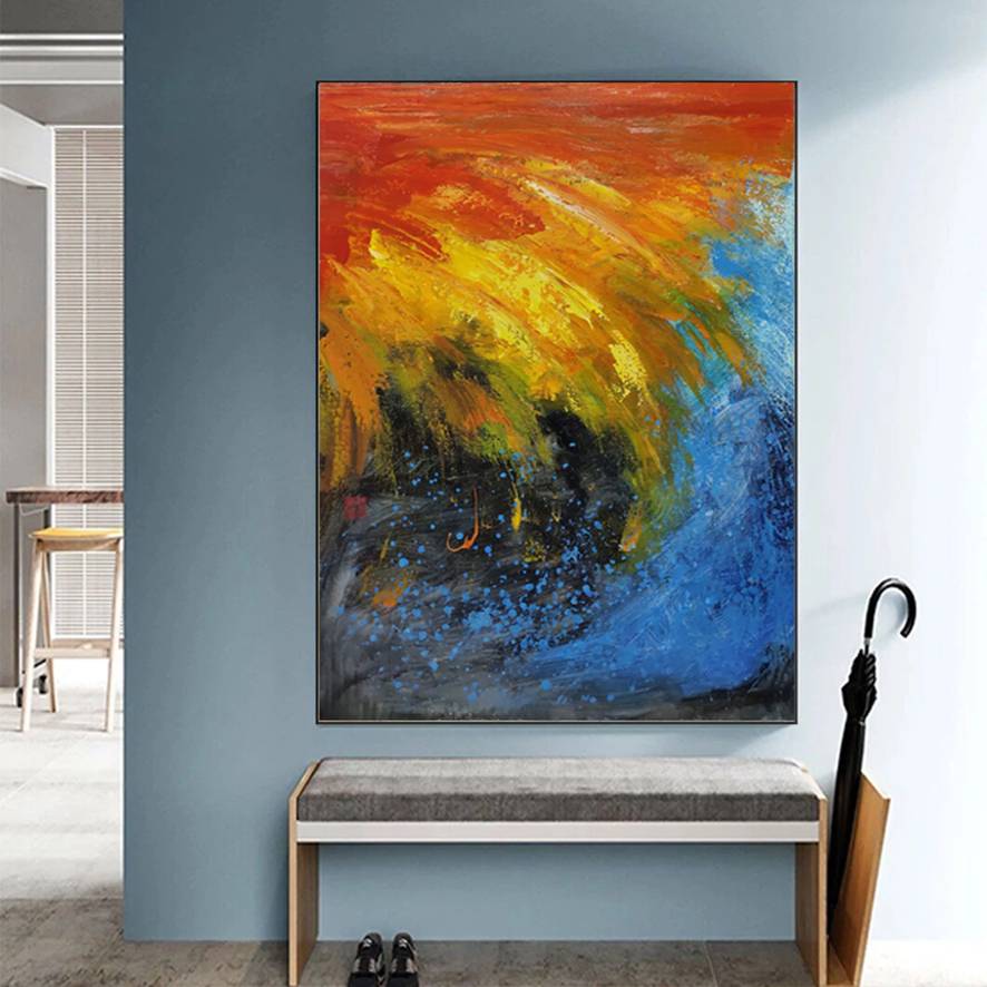 Red Living Abstract Canvas Wall Art 89SSK wall art